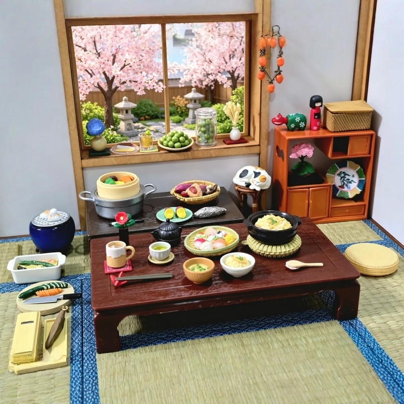 Japanese Lifestyle Gifts - 在庫あり 本物のRE-MENTプチサンプルフードトイ ブルーミング和風ライフシリーズ ミニチュアシーン小道具 ブラインドボックスおもちゃ ギフト