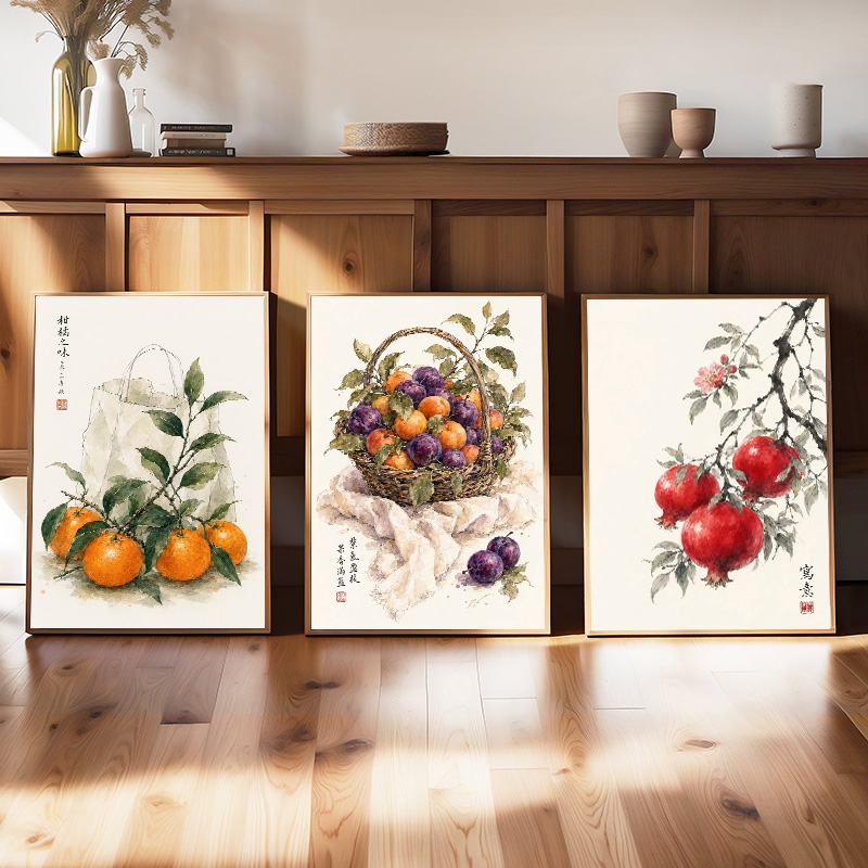 日本のフルーツポスターヴィンテージ植物水墨画プリントキャンバ - Japanese Minimalist Lifestyle のレビューと価格