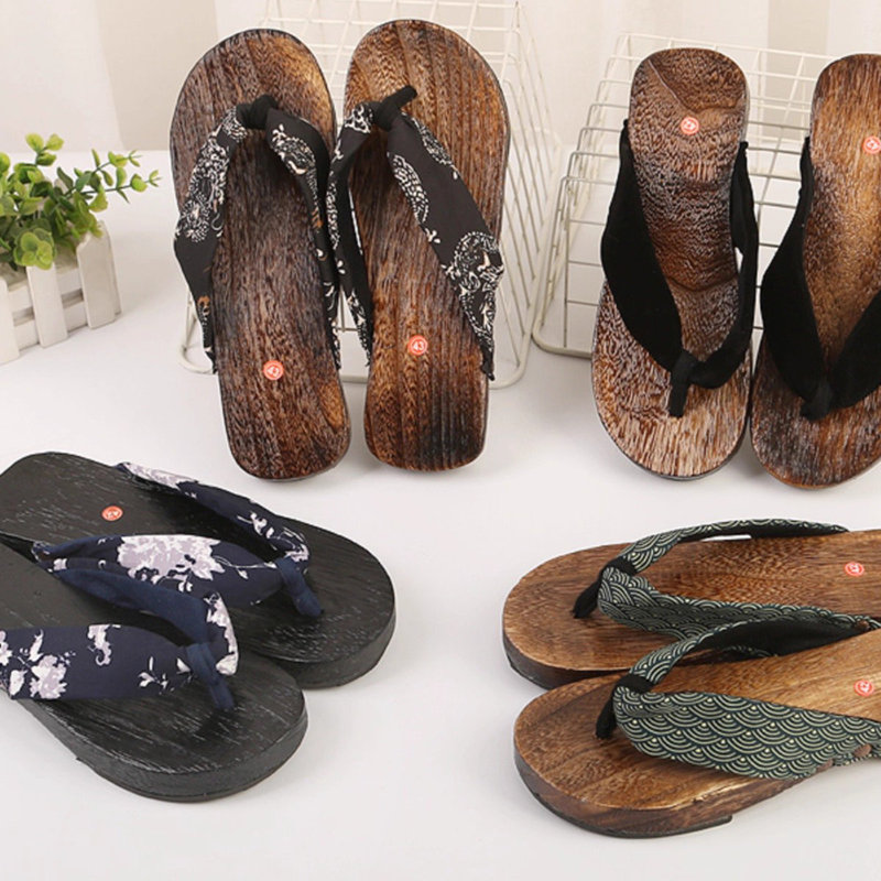 アニメ忍者夏下駄スリッパ男性女性コスプレ靴中国風ドラゴンスト - Geta Wooden Sandal のレビューと価格