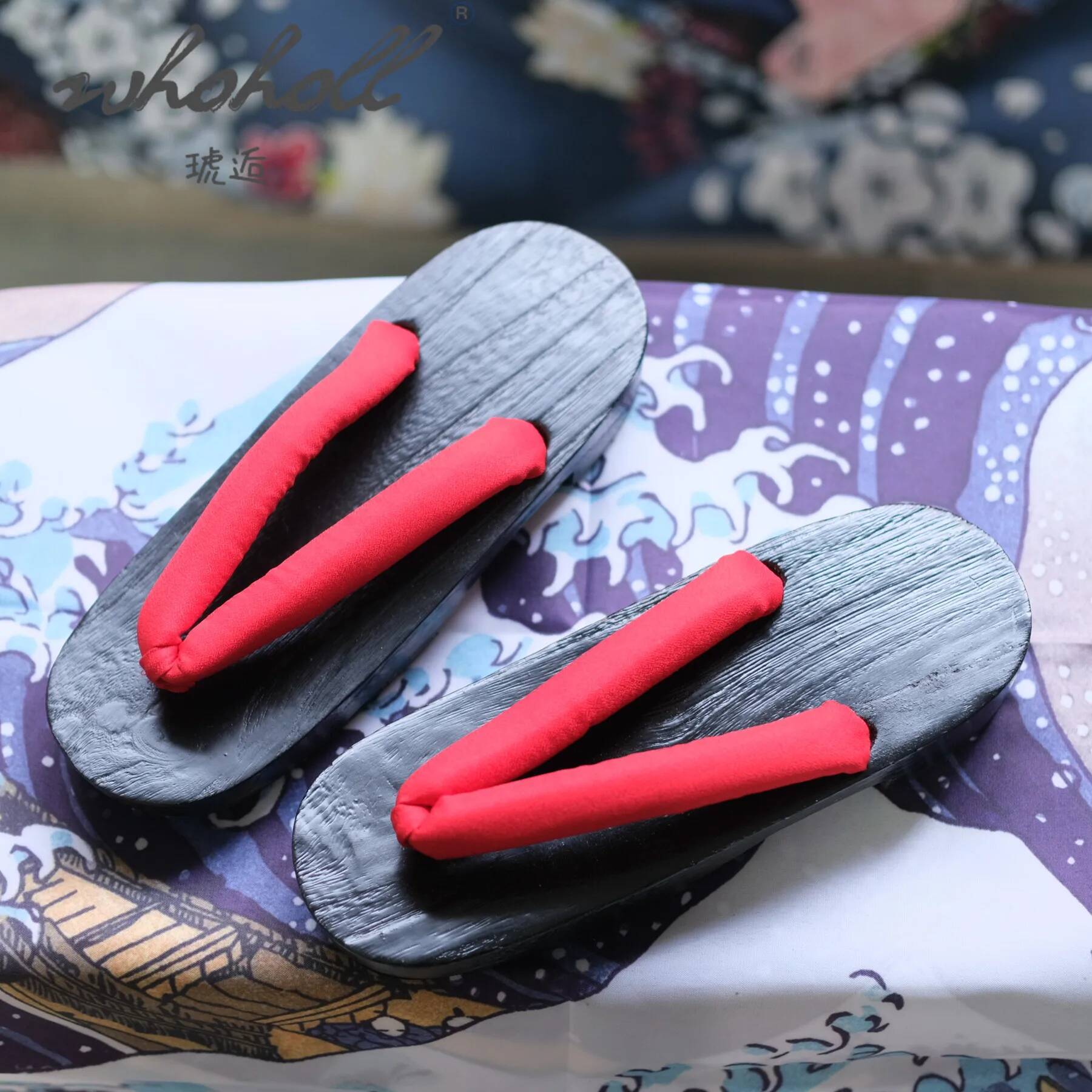 夏の女性用木製下駄忍者スリッパコスプレ衣装シューズ木底ビーチ - Geta Wooden Sandal のレビューと価格