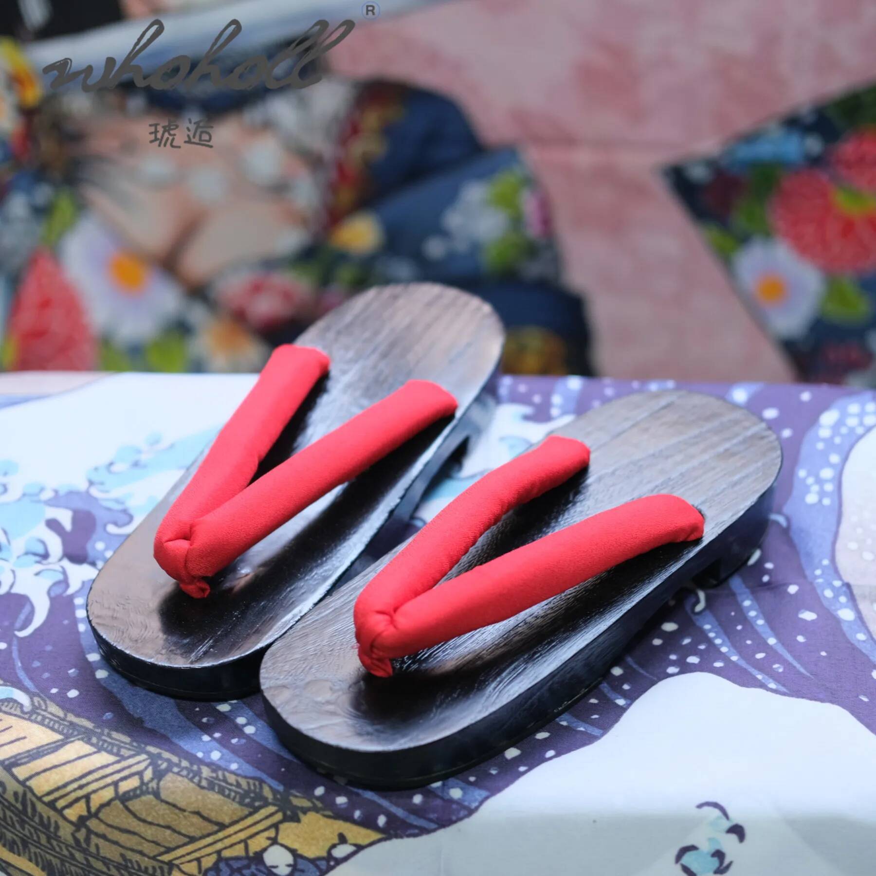 夏の女性用木製下駄忍者スリッパコスプレ衣装シューズ木底ビーチ - Geta Wooden Sandal のレビューと価格
