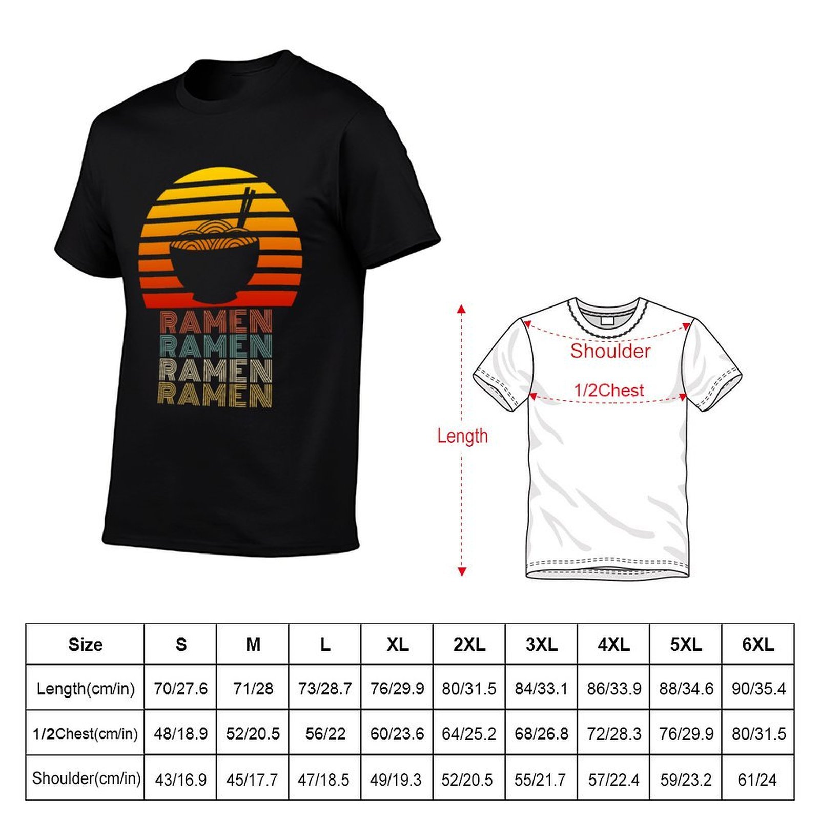 ラーメンライフ日本の麺愛好家ヴィンテージレトロスタイルTシャ - Japanese Man Lifestyle のレビューと価格