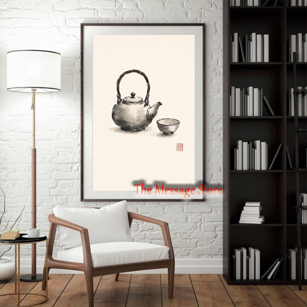 日本のティーポットアートミニマリスト禅壁アート自由奔放に生き - Japanese Minimalist Lifestyle のレビューと価格