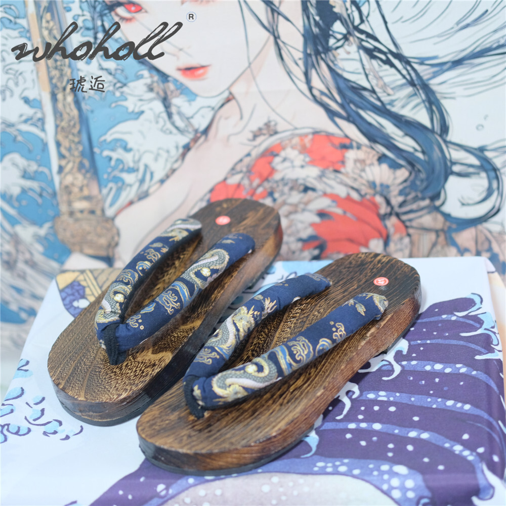 男性下駄スリッパ女性の日本下駄コスプレ衣装サンダルビーチサン - Geta Wooden Sandal のレビューと価格