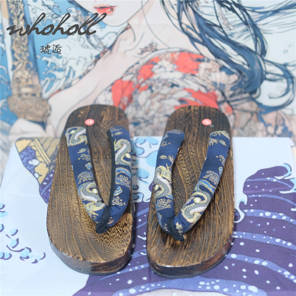男性下駄スリッパ女性の日本下駄コスプレ衣装サンダルビーチサン - Geta Wooden Sandal のレビューと価格