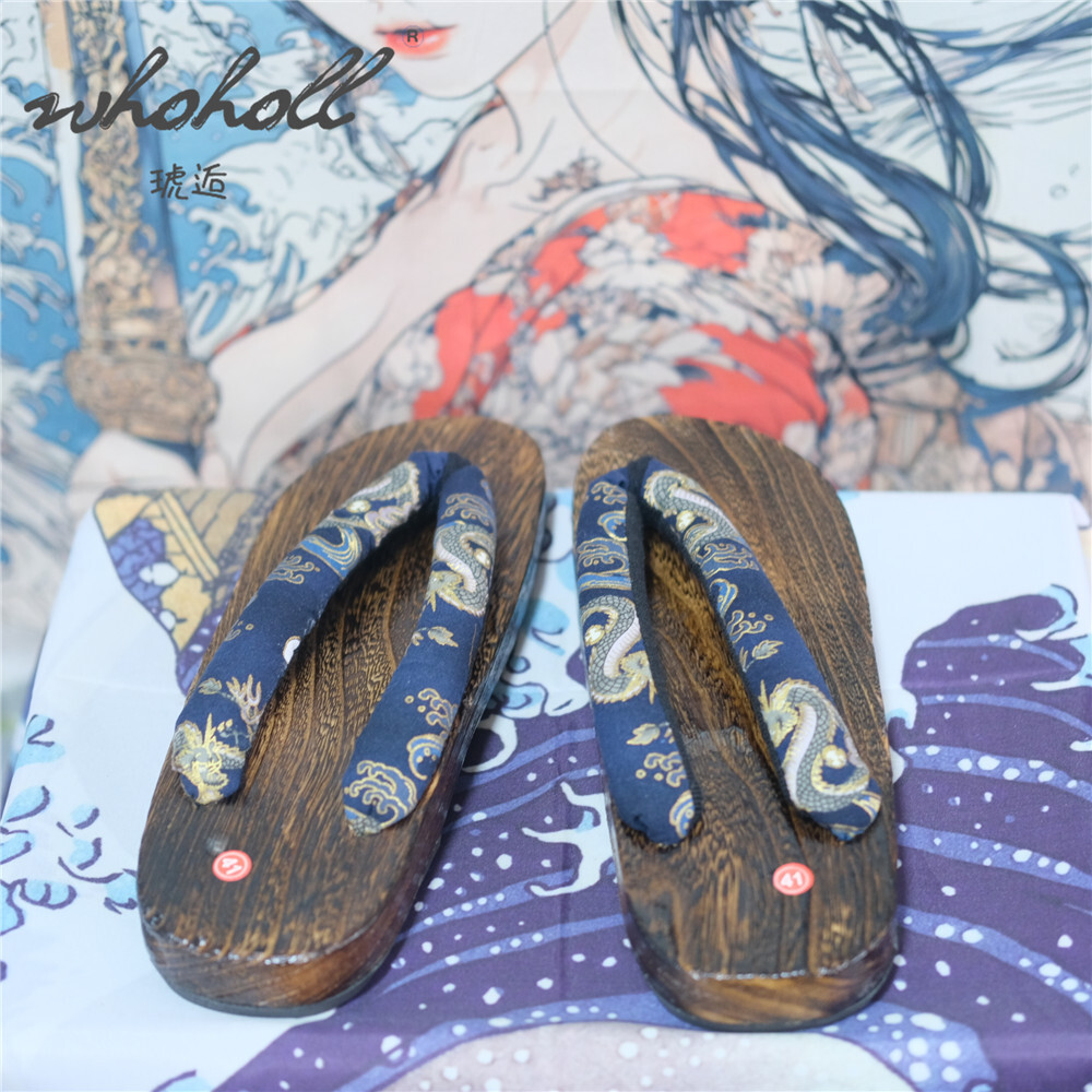 男性下駄スリッパ女性の日本下駄コスプレ衣装サンダルビーチサン - Geta Wooden Sandal のレビューと価格
