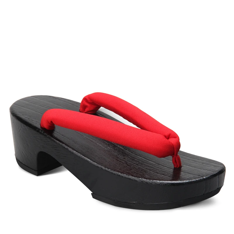 女性用ブラック三日月形木製サンダルクラシック日本下駄夏用ビー - Geta Wooden Sandal のレビューと価格